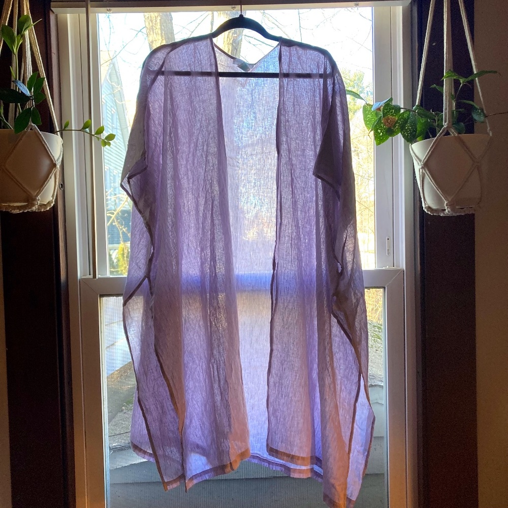 lavender linen kimono